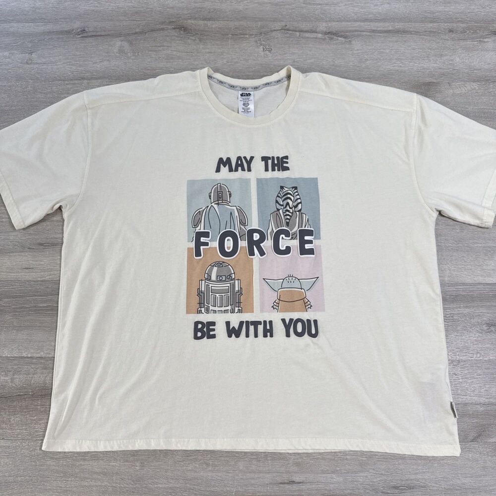 Star Wars Shirt Men’s 3XL May The Force Be With You Grogu Puff Print